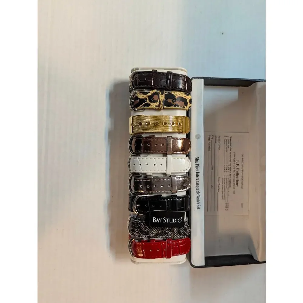 Vintage Bay Studio Interchangeable Watch Gift Set 5 Bands 2 Bezels cases